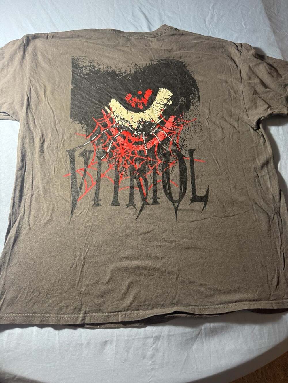 Vitriol Vertebrae Spider Web Graphic gray T-Shirt